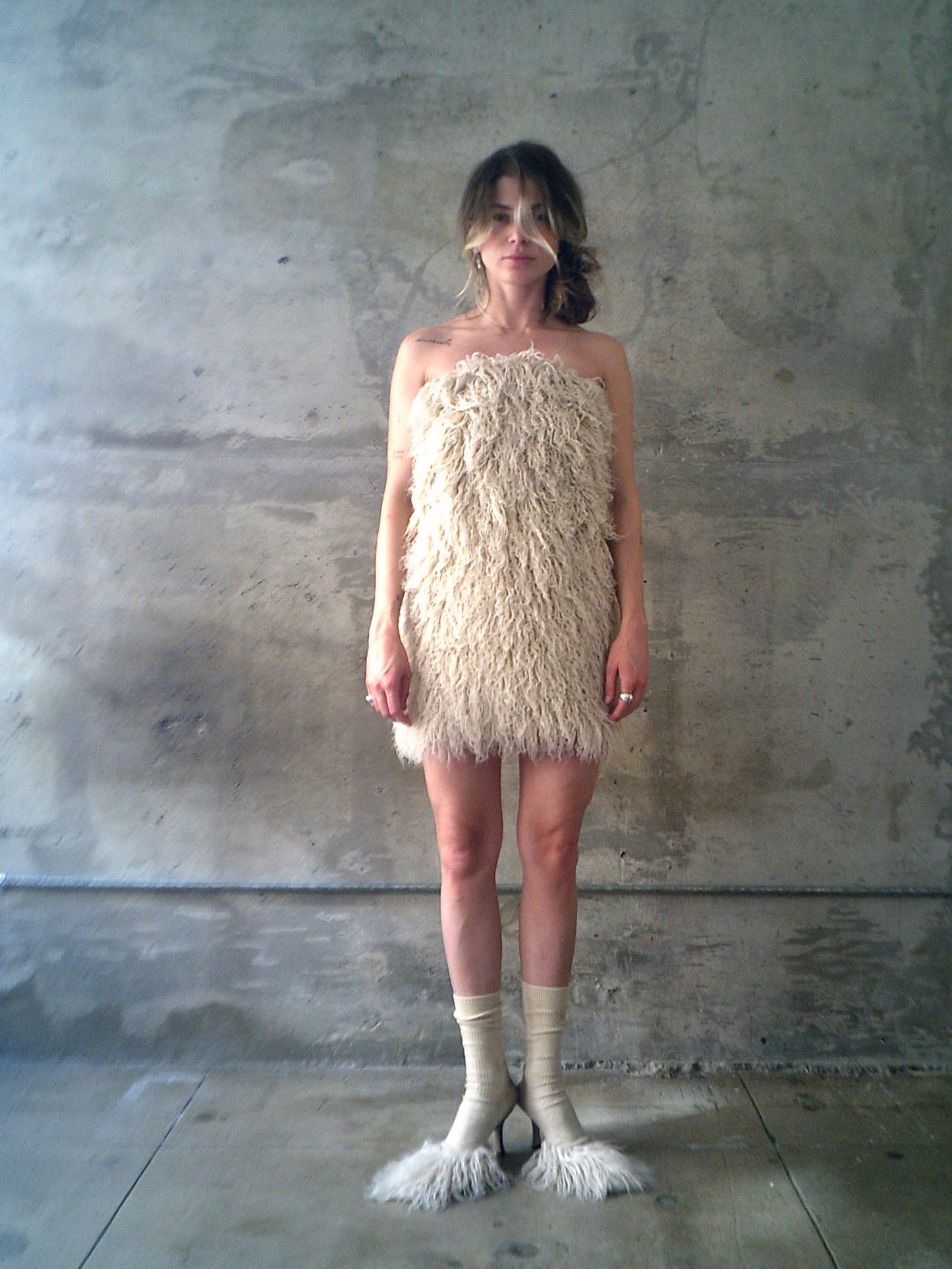 TWO-SIDED FAUX FUR DRESS