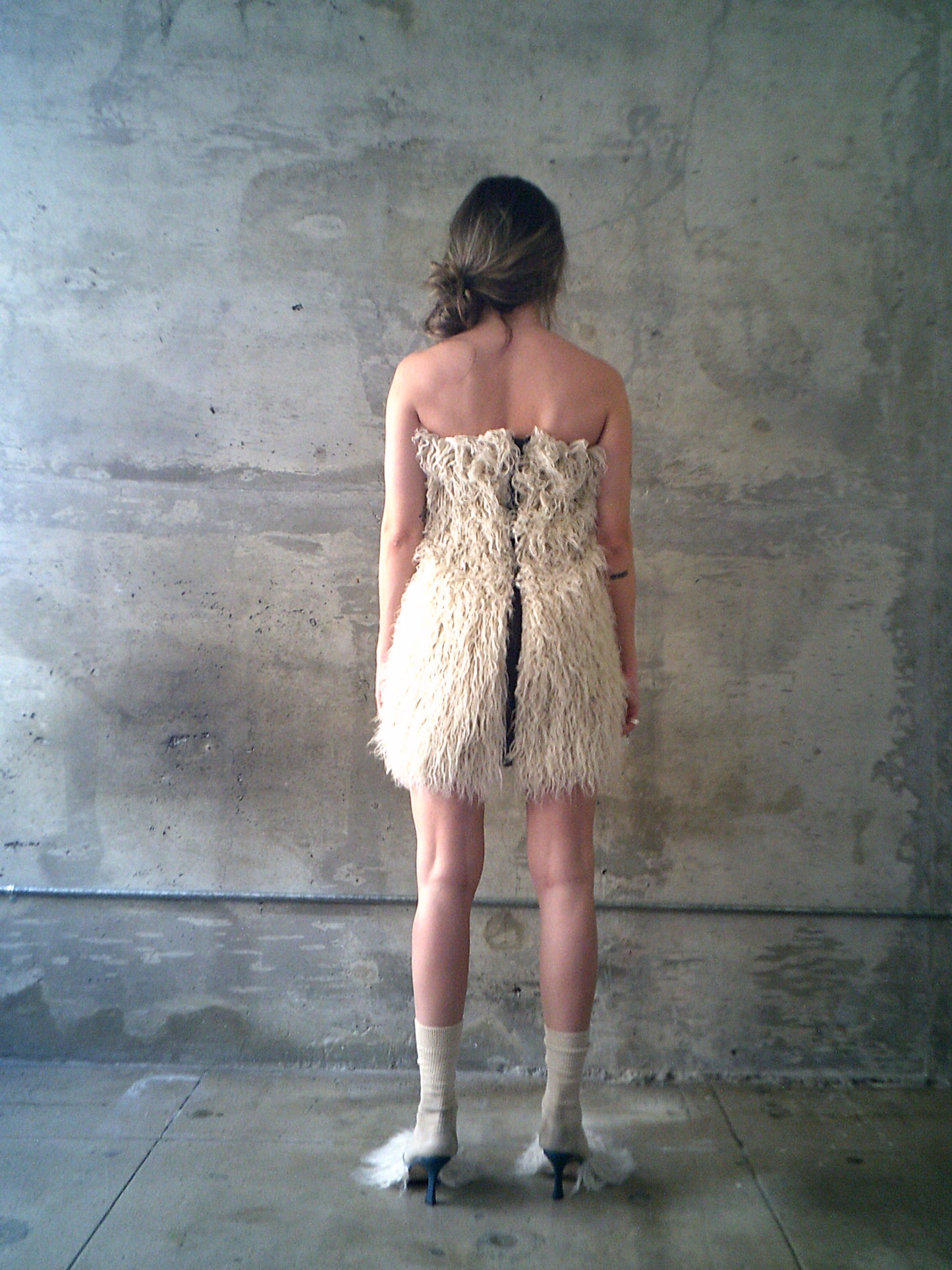 TWO-SIDED FAUX FUR DRESS