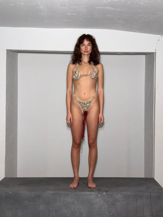 FREE BLEEDING SATIN CROCHET SET