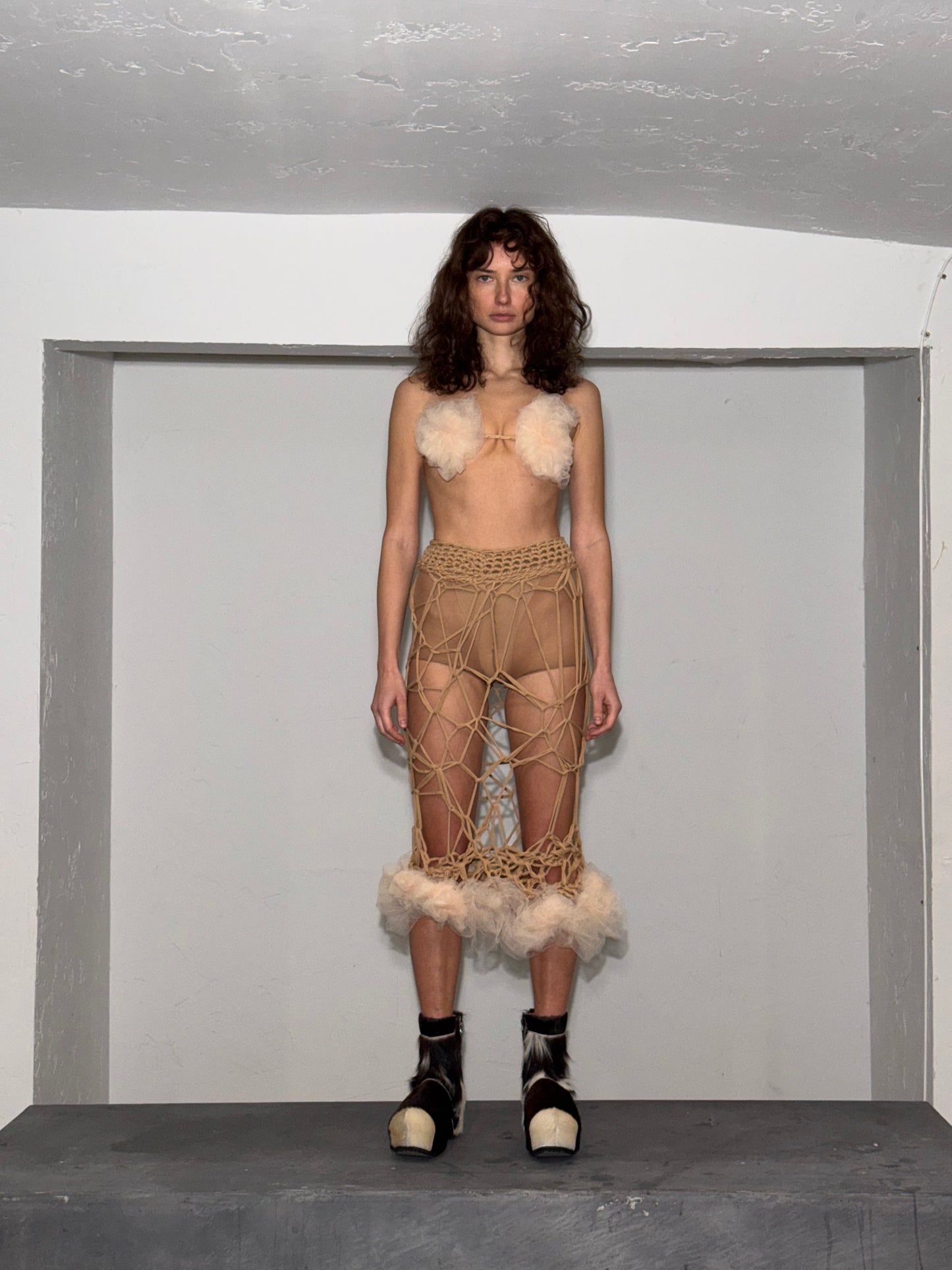 FLUFFY CROCHET SET: BRA & SKIRT