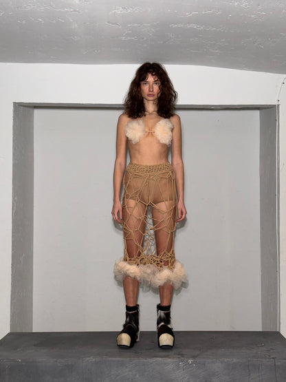 FLUFFY CROCHET SET: BRA & SKIRT